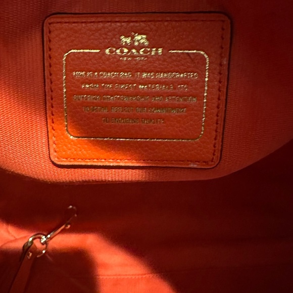 Coach Tatum Orange Leather Whiplash Tote Handbag Bag Purse F34398 Rare - Picture 8 of 15